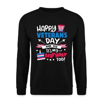 Félicitations pour la Journée des anciens combattants et oui, - Sweat-shirt Unisexe - noir - Devant - Alina (178cm) & Michal (187cm)
