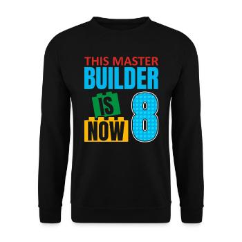 Dieser Baumeister Ist Jetzt 8, Toy Blocks 8. - Unisex Pullover - Schwarz - Vorne - Alina (178cm) & Michal (187cm)
