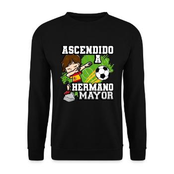 Ascendido A Hermana Mayor Fußballspieler - Unisex Pullover - Schwarz - Vorne - Alina (178cm) & Michal (187cm)