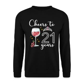 Prost Auf 21 Jahre Weintrauben Zur Feier Des 21. - Unisex Pullover - Schwarz - Vorne - Alina (178cm) & Michal (187cm)