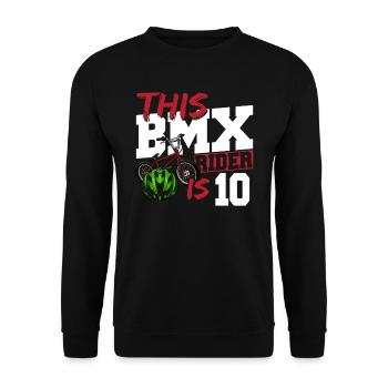 Ce pilote de Bmx est 10 Cool Bike Kids 10. - Sweat-shirt Unisexe - noir - Devant - Alina (178cm) & Michal (187cm)