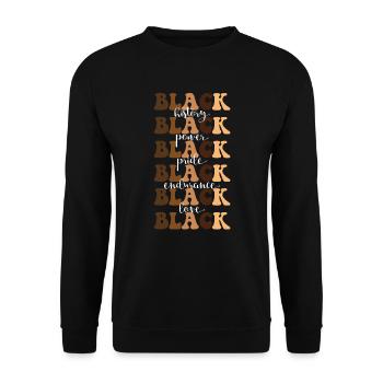 Black History Black Power Black - Unisex Sweatshirt - black - Front - Alina (178cm) & Michal (187cm)