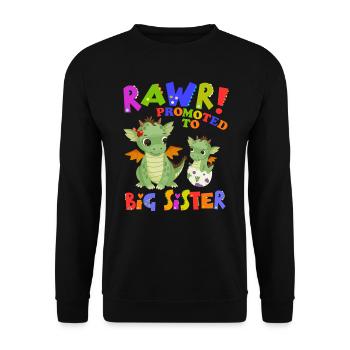 Rawr! Promotion à Big Sister Cute - Sweat-shirt Unisexe - noir - Devant - Alina (178cm) & Michal (187cm)