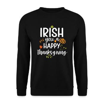 Irish leaves for a happy Thanksgiving - Unisex Sweatshirt - black - Front - Alina (178cm) & Michal (187cm)