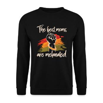 The Best Moms Are Melanized Celebrate - Unisex Sweatshirt - black - Front - Alina (178cm) & Michal (187cm)