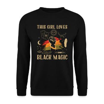 This girl loves to celebrate the black magic - Unisex Sweatshirt - black - Front - Alina (178cm) & Michal (187cm)