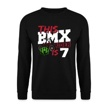 Ce pilote de Bmx est 7 Cool Bike Kids 7. - Sweat-shirt Unisexe - noir - Devant - Alina (178cm) & Michal (187cm)