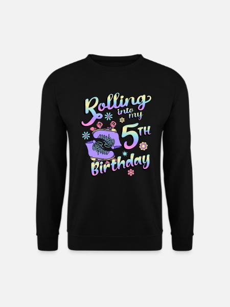 Rolling Into My 5th Birthday Quad Skater - Unisex Sweatshirt - black