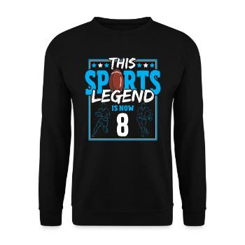 Diese Sportlegende Ist Jetzt 8, Rugbyspiel 8. - Unisex Pullover - Schwarz - Vorne - Alina (178cm) & Michal (187cm)