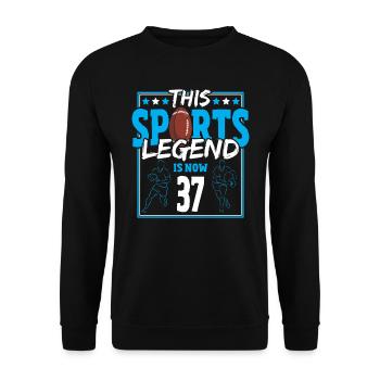 Cette légende du sport a maintenant 37 ans, le rugby à XV 37. - Sweat-shirt Unisexe - noir - Devant - Alina (178cm) & Michal (187cm)