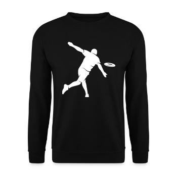 Discgolf Spieler Disc Golf Silhouette Discgolfer - Unisex Pullover - Schwarz - Vorne - Alina (178cm) & Michal (187cm)