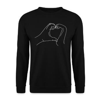 Hand mit Pfote - Unisex Pullover - Schwarz - Vorne - Alina (178cm) & Michal (187cm)