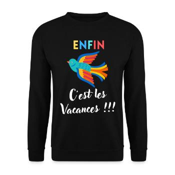 Endlich sind die Ferien - Unisex Pullover - Schwarz - Vorne - Alina (178cm) & Michal (187cm)