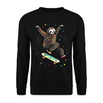 Skateboarding Faultier für Skaters - Unisex Pullover - Schwarz - Vorne - Alina (178cm) & Michal (187cm)
