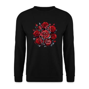 Rote Rosen - LOVE - Unisex Pullover - Schwarz - Vorne - Alina (178cm) & Michal (187cm)