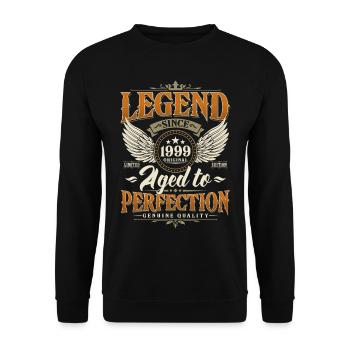 Légende depuis 1999 Vintage Vintage Anniversaire - Sweat-shirt Unisexe - noir - Devant - Alina (178cm) & Michal (187cm)