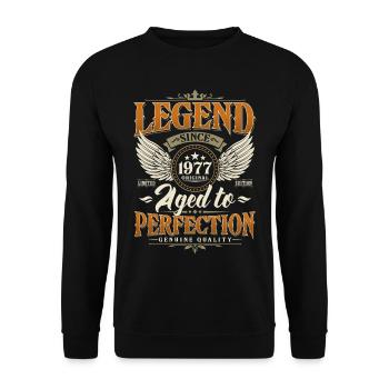 Légende Depuis 1977 Vintage Vintage Anniversaire - Sweat-shirt Unisexe - noir - Devant - Alina (178cm) & Michal (187cm)