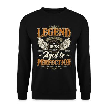Légende Depuis 1978 Vintage Vintage Anniversaire - Sweat-shirt Unisexe - noir - Devant - Alina (178cm) & Michal (187cm)