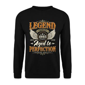 Légende Depuis 1993 Vintage Vintage Anniversaire - Sweat-shirt Unisexe - noir - Devant - Alina (178cm) & Michal (187cm)