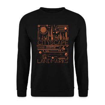 Merveilles urbaines : paysages urbains et monuments emblématiques - Sweat-shirt Unisexe - noir - Devant - Alina (178cm) & Michal (187cm)