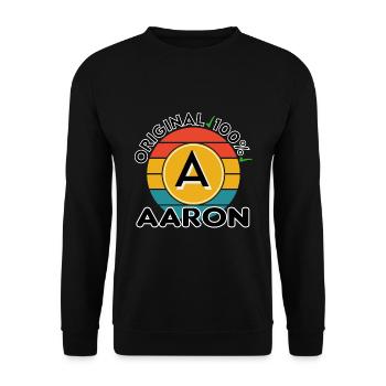 Aaron - Unisex Pullover - Schwarz - Vorne - Alina (178cm) & Michal (187cm)