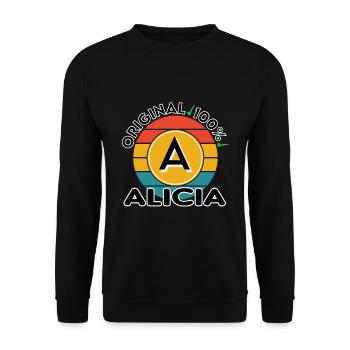 Alicia - Unisex Pullover - Schwarz - Vorne - Alina (178cm) & Michal (187cm)