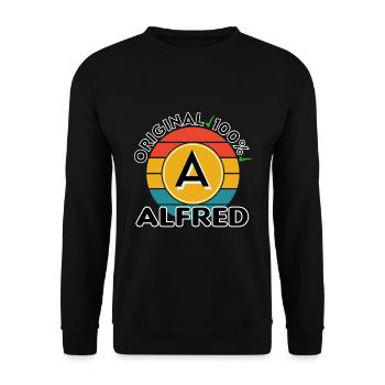 Alfred - Unisex Pullover - Schwarz - Vorne - Alina (178cm) & Michal (187cm)