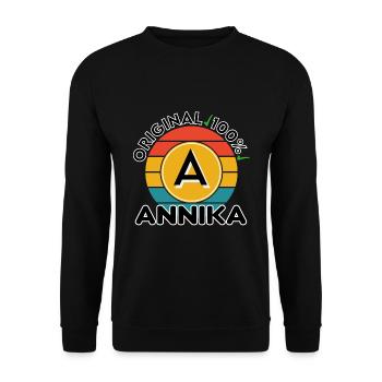 Annika - Unisex Pullover - Schwarz - Vorne - Alina (178cm) & Michal (187cm)