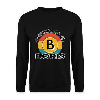 Boris - Unisex Pullover - Schwarz - Vorne - Alina (178cm) & Michal (187cm)