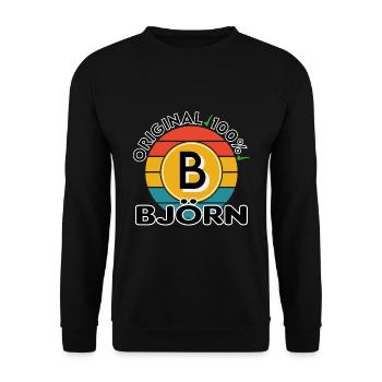 Björn - Unisex Pullover - Schwarz - Vorne - Alina (178cm) & Michal (187cm)