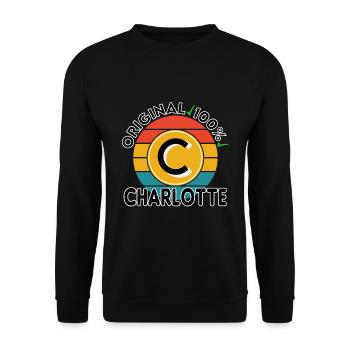 Charlotte - Unisex Pullover - Schwarz - Vorne - Alina (178cm) & Michal (187cm)