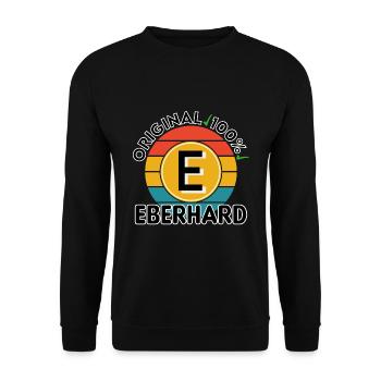 Eberhard - Unisex Pullover - Schwarz - Vorne - Alina (178cm) & Michal (187cm)