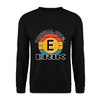 Erik - Unisex Pullover - Schwarz - Vorne - Alina (178cm) & Michal (187cm)