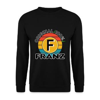 Franz - Unisex Pullover - Schwarz - Vorne - Alina (178cm) & Michal (187cm)