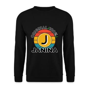 Janina - Unisex Pullover - Schwarz - Vorne - Alina (178cm) & Michal (187cm)