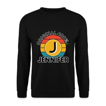Jennifer - Unisex Pullover - Schwarz - Vorne - Alina (178cm) & Michal (187cm)