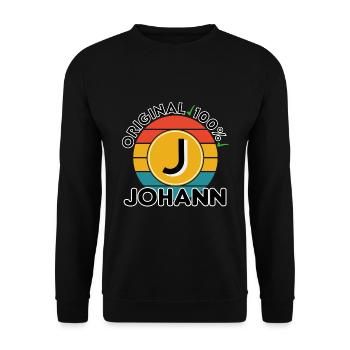 Johann - Unisex Pullover - Schwarz - Vorne - Alina (178cm) & Michal (187cm)