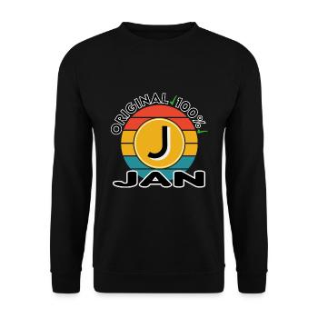 Jan - Unisex Pullover - Schwarz - Vorne - Alina (178cm) & Michal (187cm)