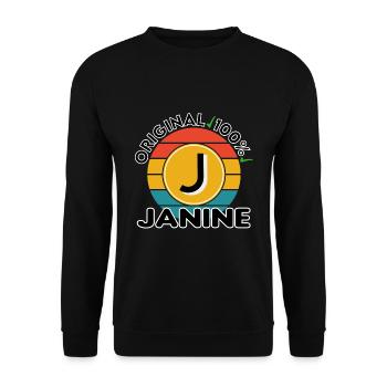 Janine - Unisex Pullover - Schwarz - Vorne - Alina (178cm) & Michal (187cm)