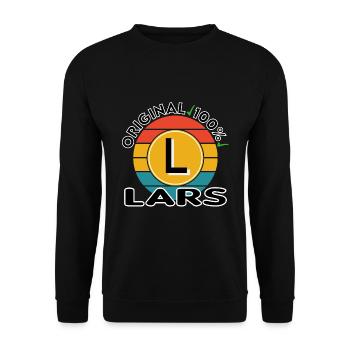 Lars - Unisex Pullover - Schwarz - Vorne - Alina (178cm) & Michal (187cm)
