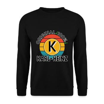 Karl Heinz - Unisex Pullover - Schwarz - Vorne - Alina (178cm) & Michal (187cm)