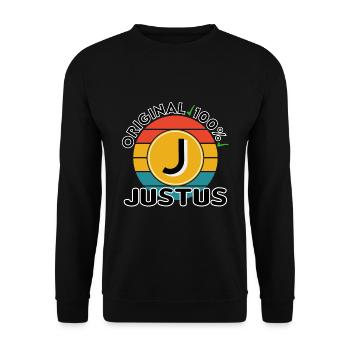 Justus - Unisex Pullover - Schwarz - Vorne - Alina (178cm) & Michal (187cm)