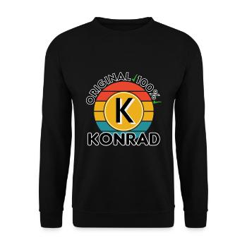 Konrad - Unisex Pullover - Schwarz - Vorne - Alina (178cm) & Michal (187cm)