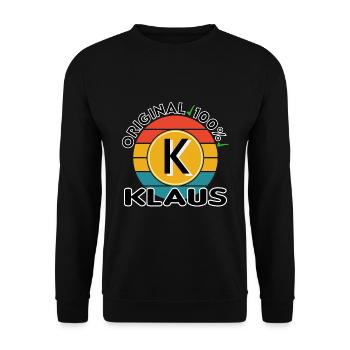 Klaus - Unisex Pullover - Schwarz - Vorne - Alina (178cm) & Michal (187cm)