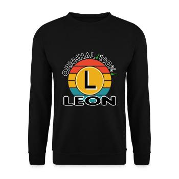 Leon - Unisex Pullover - Schwarz - Vorne - Alina (178cm) & Michal (187cm)