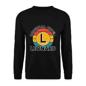 Leonard - Unisex Pullover - Schwarz - Vorne - Alina (178cm) & Michal (187cm)