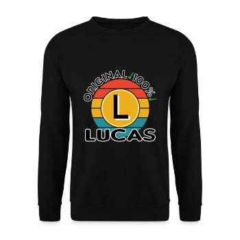 Lucas - Unisex Pullover - Schwarz - Vorne - Alina (178cm) & Michal (187cm)