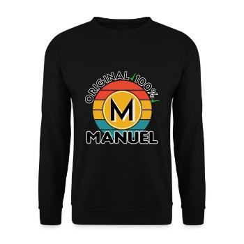 Manuel - Unisex Pullover - Schwarz - Vorne - Alina (178cm) & Michal (187cm)