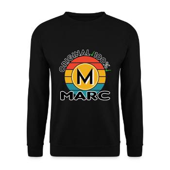 Marc - Unisex Pullover - Schwarz - Vorne - Alina (178cm) & Michal (187cm)