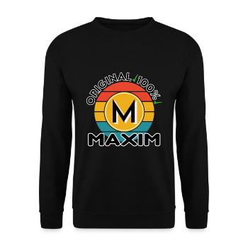 Maxim - Unisex Pullover - Schwarz - Vorne - Alina (178cm) & Michal (187cm)